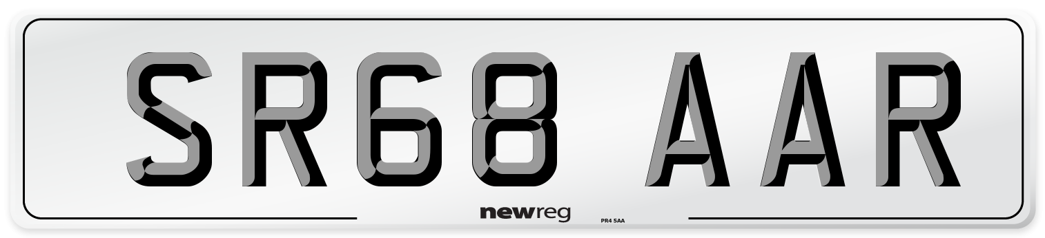 SR68 AAR Number Plate from New Reg